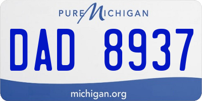 MI license plate DAD8937