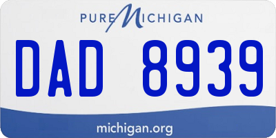MI license plate DAD8939