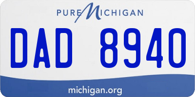 MI license plate DAD8940
