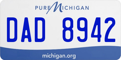 MI license plate DAD8942