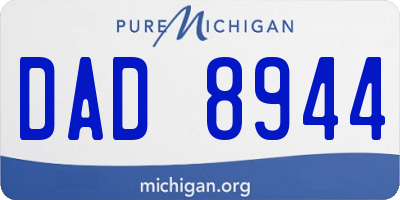 MI license plate DAD8944