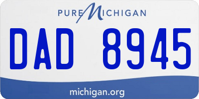 MI license plate DAD8945