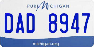 MI license plate DAD8947