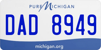 MI license plate DAD8949
