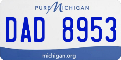 MI license plate DAD8953