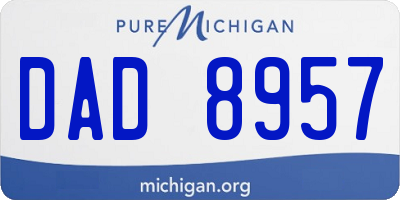 MI license plate DAD8957