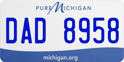 MI license plate DAD8958
