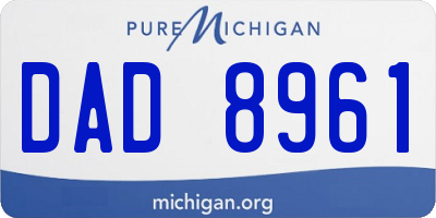 MI license plate DAD8961