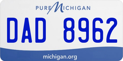 MI license plate DAD8962
