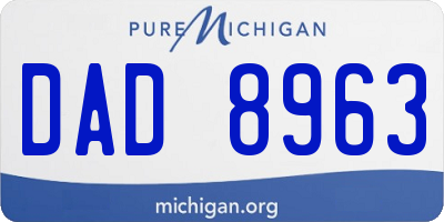 MI license plate DAD8963