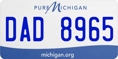 MI license plate DAD8965