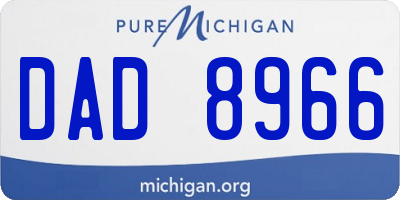 MI license plate DAD8966