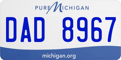 MI license plate DAD8967