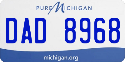 MI license plate DAD8968