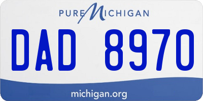 MI license plate DAD8970
