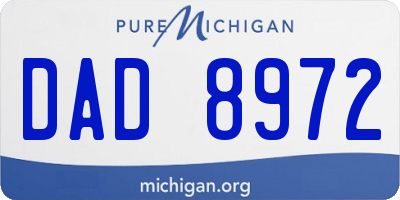 MI license plate DAD8972
