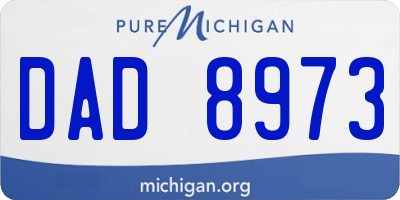 MI license plate DAD8973