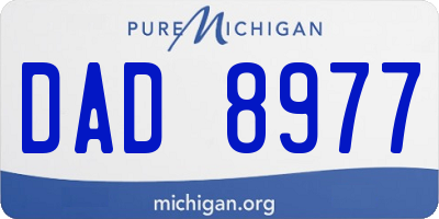 MI license plate DAD8977