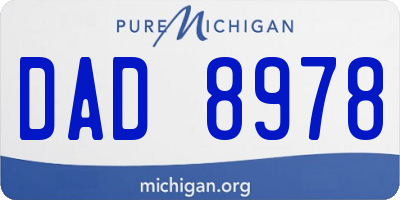 MI license plate DAD8978