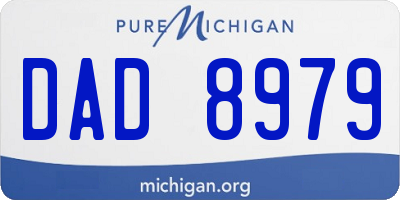 MI license plate DAD8979