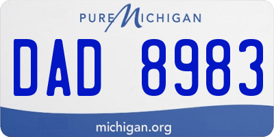 MI license plate DAD8983