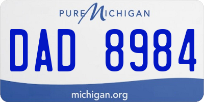 MI license plate DAD8984