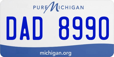 MI license plate DAD8990