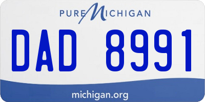 MI license plate DAD8991