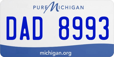 MI license plate DAD8993