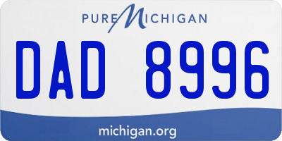 MI license plate DAD8996