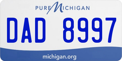 MI license plate DAD8997