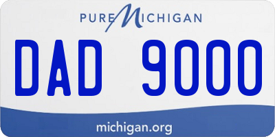 MI license plate DAD9000