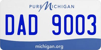 MI license plate DAD9003