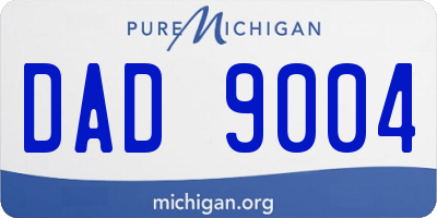 MI license plate DAD9004