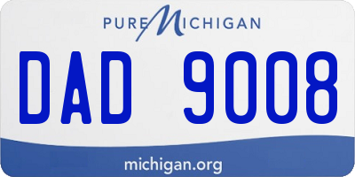 MI license plate DAD9008