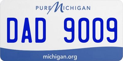 MI license plate DAD9009