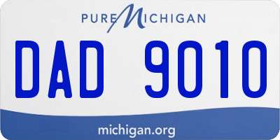 MI license plate DAD9010