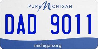 MI license plate DAD9011