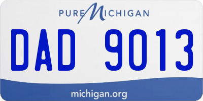 MI license plate DAD9013