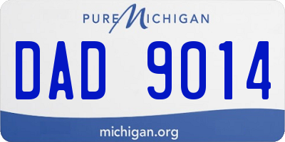MI license plate DAD9014