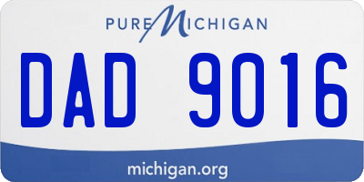 MI license plate DAD9016