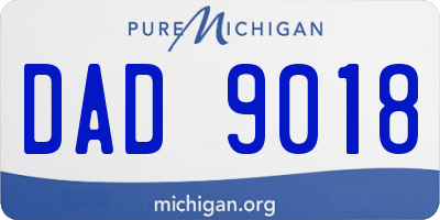 MI license plate DAD9018
