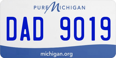 MI license plate DAD9019