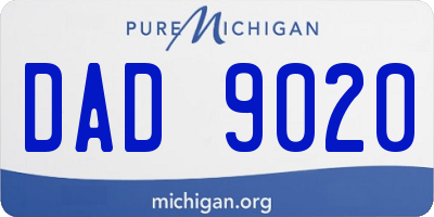 MI license plate DAD9020