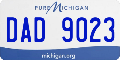 MI license plate DAD9023