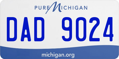 MI license plate DAD9024