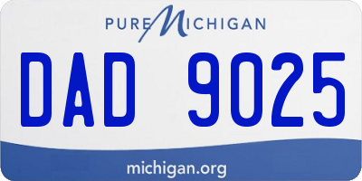 MI license plate DAD9025