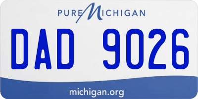 MI license plate DAD9026