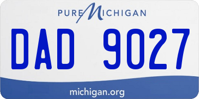 MI license plate DAD9027
