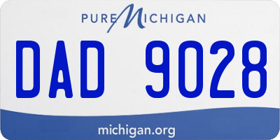 MI license plate DAD9028